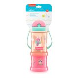 Copo Com Porta Snacks Fisher Price Playful Sunset Antivazamento 12+meses Cor Rosa 300ml