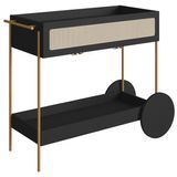 Carrinho Bar Porta Taças 110 Cm Pes Metal Oslo 28964 Nero Artesano