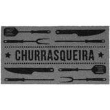 Capacho Vinil Super Print Churrasqueira Cinza 40x75cm Kapazi