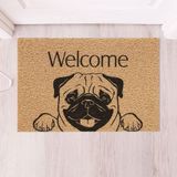 Capacho Vinil Pet Welcome Pug 40cmx60cm Kapazi