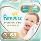 Fralda Pampers Premium Care Tamanho G Com 68 Unidades