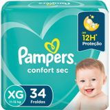 Fralda Pampers Confort Sec Tamanho Xg Com 34 Unidades