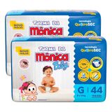 Kit De Fraldas Turma Da Mônica Baby Mega Tamanho G 88 Unidades