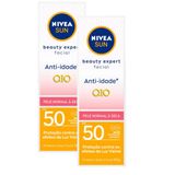 Kit 2 Protetor Solar Nivea Sun Beauty Expert Facial Fps 50 Pele Normal A Seca 50g