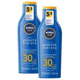 Kit 2 Protetor Solar Nivea Sun Protect &amp; Hidrata Fps 30 Loção 125ml