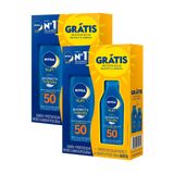 Kit 2 Protetor Solar Nivea Sun Protect &amp; Hidrata Loção Fps 50 200ml E Ganhe Protetor Solar Fps 50 100ml Cada