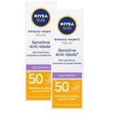 Kit 2 Protetor Solar Facial Nivea Beauty Expert Sensitive Anti-idade Fps 50 Com 50g