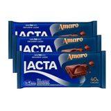 Kit 3 Chocolate Lacta Amaro 40% Cacau 80g