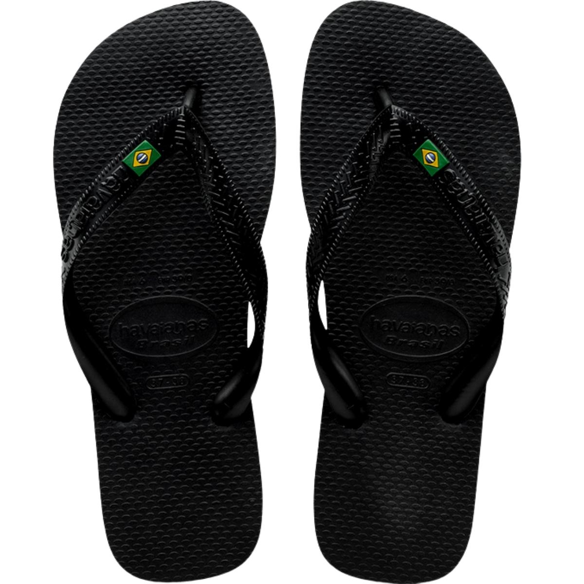 Chinelo Masculino De Dedo Casual Havaianas Brasil 4000032 - Preto - 45