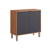Balcão De Cozinha Divina C/2 Portas E Tampo 80 Cm Freijo/titanium - Mgm