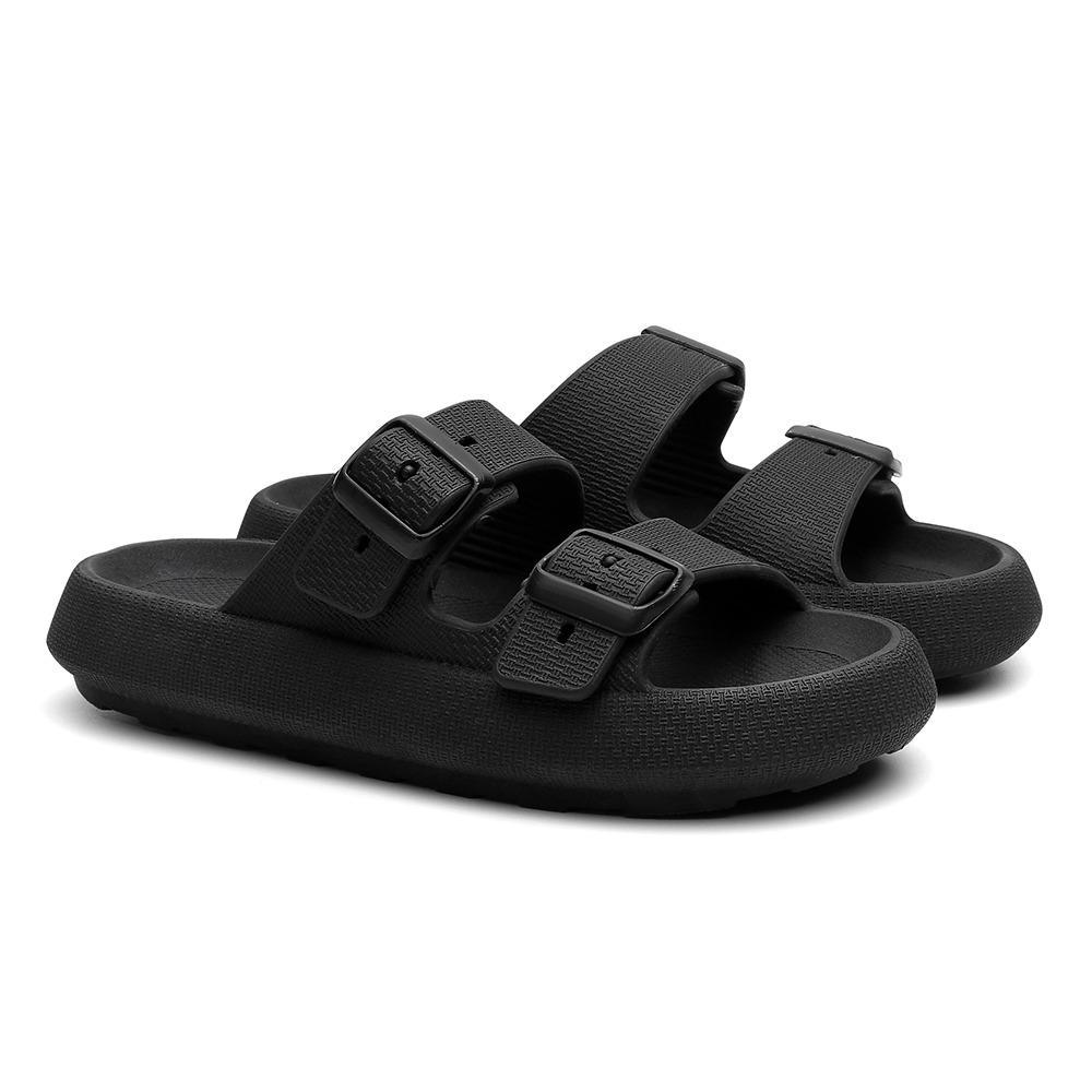 Chinelo Feminino Nuvem Papete Verão Fivela Tira Dia A Dia Preto 36