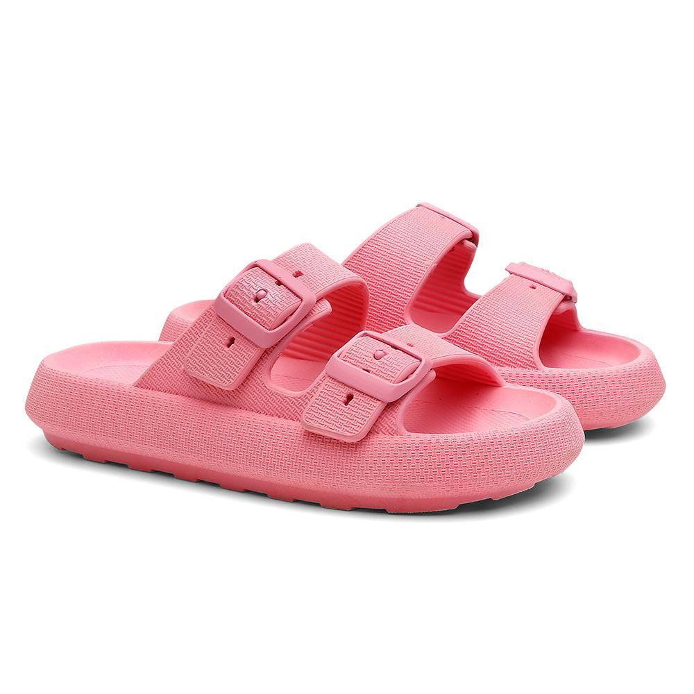 Chinelo Feminino Nuvem Papete Verão Fivela Tira Dia A Dia Rosa 34