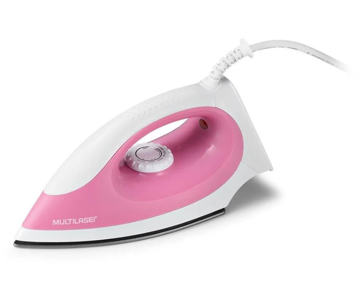 Ferro De Passar Roupa A Seco Multilaser Rosa E Branco 1200w