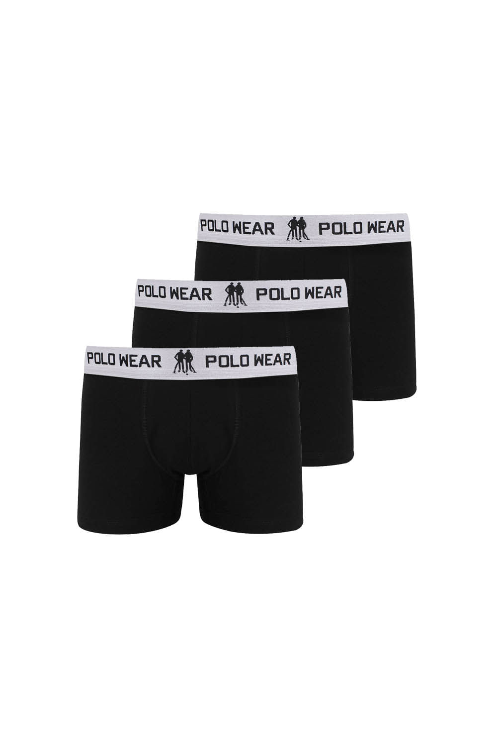 Kit 3 Cuecas Boxer Over Masculina Polo Wear Preto