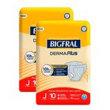 Kit 2 Fraldas Geriátrica Bigfral Derma Plus Juvenil Com 10 Unidades Cada