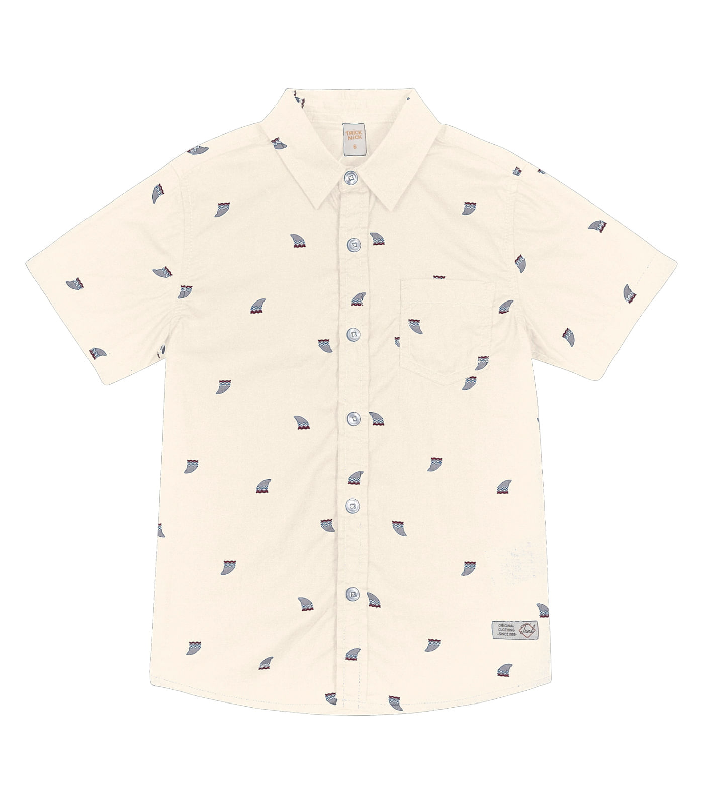 Camisa Infantil Masculina Em Popeline Trick Nick Bege 8