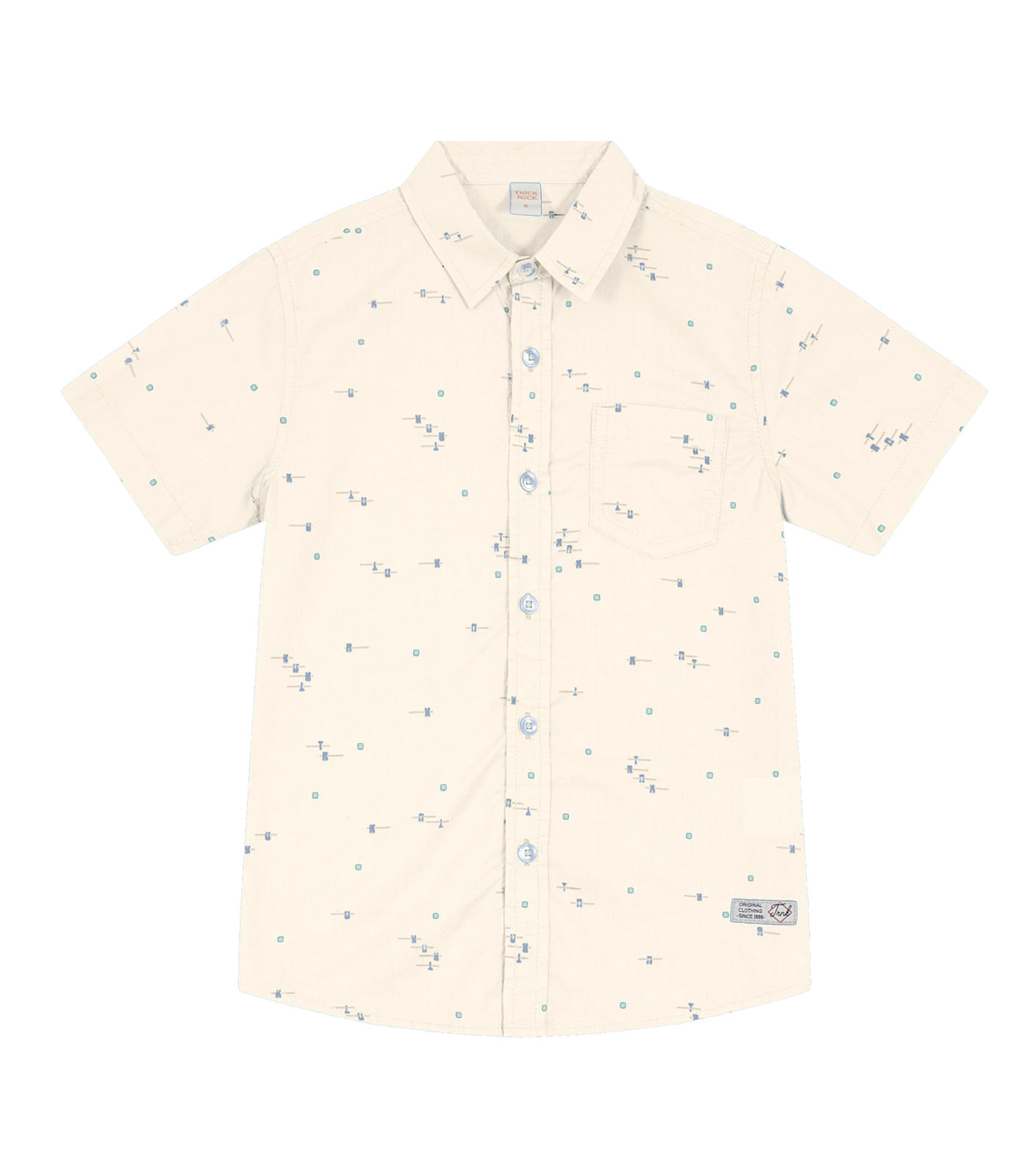 Camisa Infantil Masculina Estampada Trick Nick Bege 8
