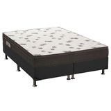 Cama Box King: Colchão Espuma D45 Ortobom Light Saúde + Base Crc Suede Black(186x198)