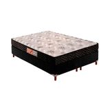 Cama Box Queen: Colchão Espuma D45 Paropas Pasquale Black + Base Crc Suede Black(158x198)