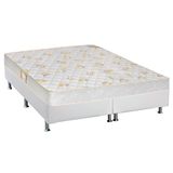 Cama Box King: Colchão Espuma Castor D28 Sleep Max + Base Crc Courano White(193x203)