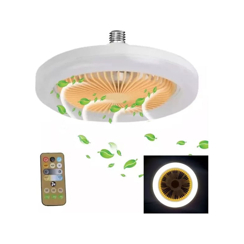 Ventilador De Teto Com Luz Led E Controle Remoto