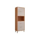 Paneleiro De Cozinha Eloise 1 Forno C/2 Gavetas E 3 Portas Basculantes Riscadas 70 Cm Freijo/off White - Mgm