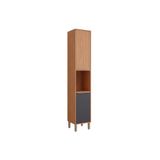 Paneleiro De Cozinha Divina C/ Nicho E 2 Portas 37 Cm Freijo/titanium - Mgm