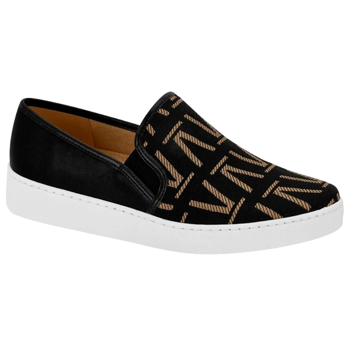 Tênis Slip On Clássico Feminino Monograma Vizzano 1214.200.26084 - Preto - 34