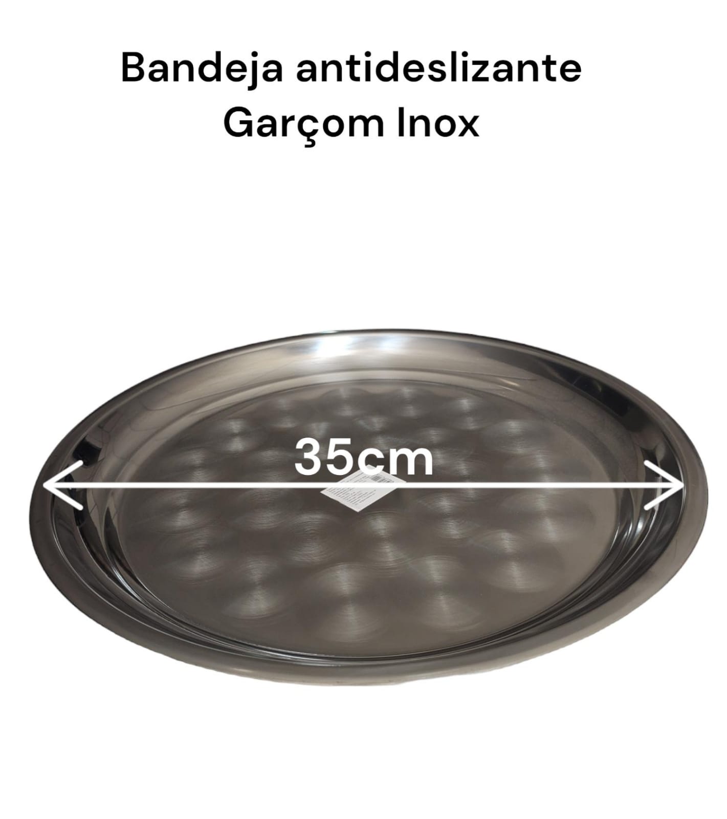 Bandeja Redonda Inox 35cm Placa Antideslizante - Carrefour