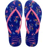 Chinelo Feminino De Dedo Casual Havaianas Slim Romance 4136977 - Azul Naval - 37