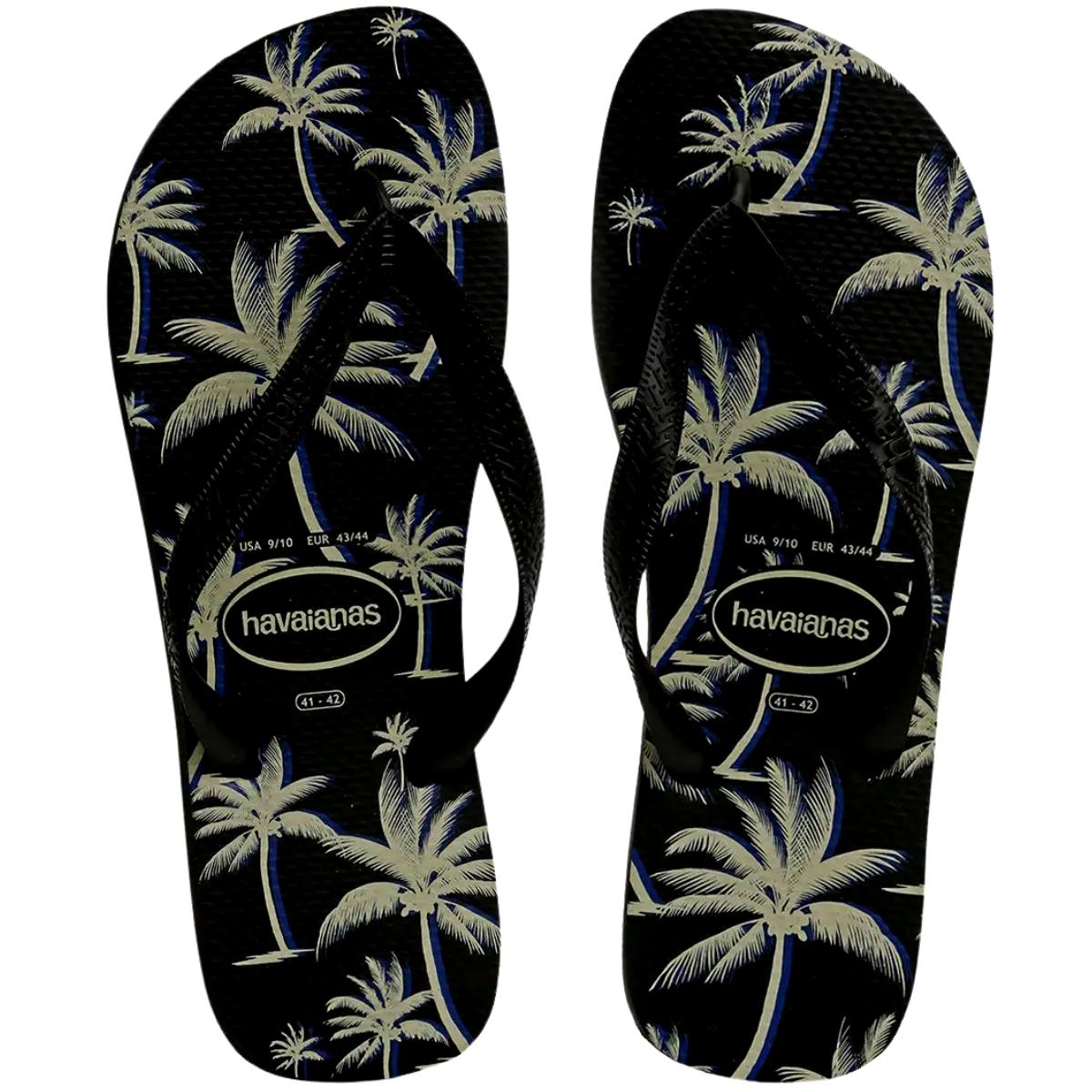 Chinelo Masculino De Dedo Casual Havaianas Aloha 4111355 - Preto/branco - 45