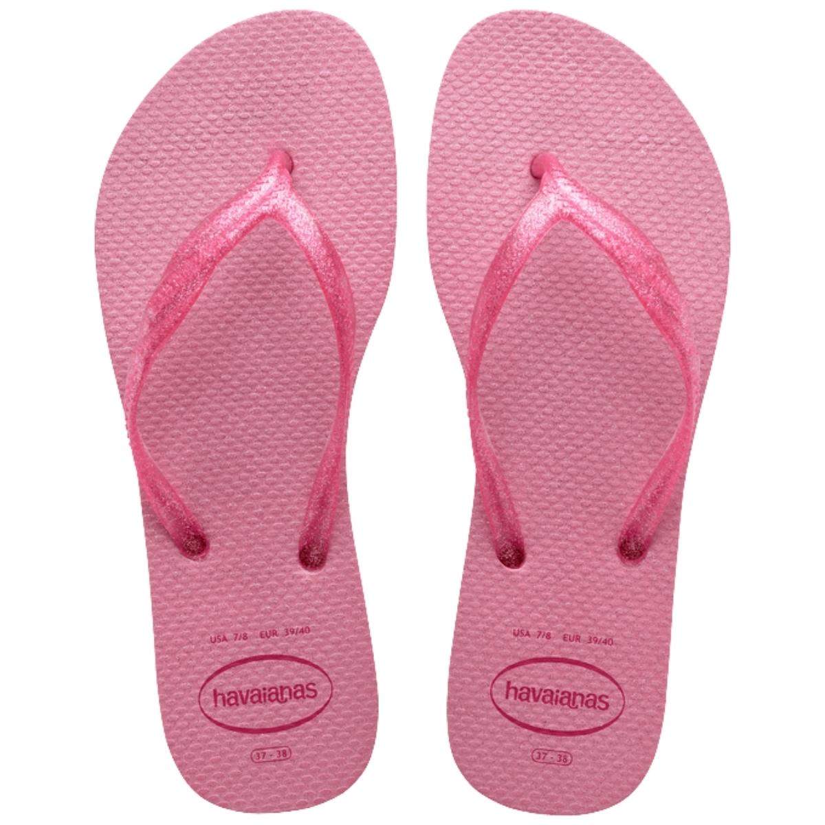 Chinelo Feminino De Dedo Casual Havaianas Fantasia Gloss 4145643 - Rosa Cristal - 35