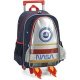 Kit Mochila De Rodinhas Lancheira Luxcel Nasa Vermelho