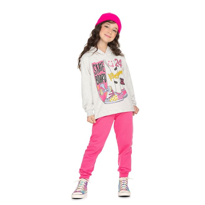 Conjunto Infantil Menina Moletom Skate