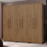 Guarda Roupa Grande De Casal 100% Mdf 6 Portas Castanho Guarol Shop Jm