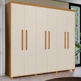 Guarda Roupa 6 Portas 4 Gavetas Casal 100% Mdf Cinamomo Off White Blor Shop Jm