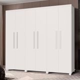 Guarda Roupa Grande De Casal 100% Mdf 6 Portas Branco Guarol Shop Jm