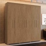 Guarda Roupa Casal 6 Portas Grande 100% Mdf Castanho Milão Fênix