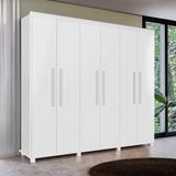 Guarda Roupa 6 Portas 4 Gavetas Casal 100% Mdf Branco Blor Shop Jm