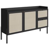 Aparador Balcao Buffet 139 Cm Pes Madeira 27969 Oslo Nero Artesano