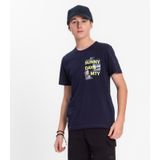 Camiseta Juvenil Masculina Em Meia Malha Minty Azul 12