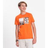 Camiseta Juvenil Masculina Em Meia Malha Minty Laranja 14