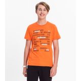 Camiseta Juvenil Masculina Em Meia Malha Minty Laranja 18