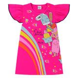 Vestido Infantil Em Poly Flex Rovi Kids Rosa 4