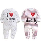 Roupas Unissex-bebê Recém-nascido Footie I Love Mummy I Love Daddy Bodysuit 2 Pack (3 Meses)