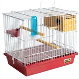 Gaiola Criadeira Para Aves Periquito Com Ninho Mdf Cor Branco E Vermelho Jel Plast Pet Piu