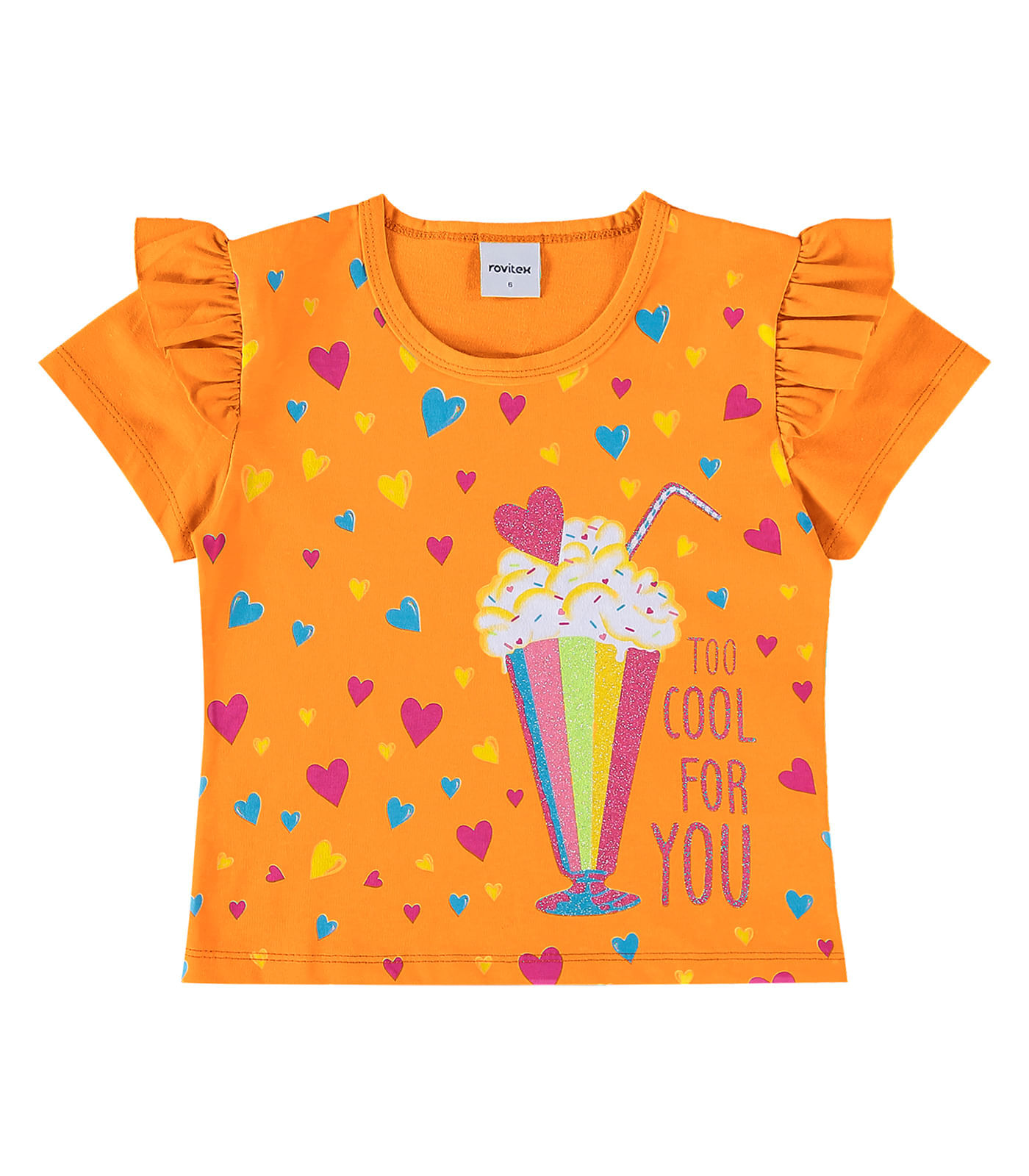 Blusa Infantil Feminina Estampada Rovi Kids Laranja 4