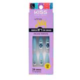 Unhas Postiças Kiss New York Jelly Celeste Chique