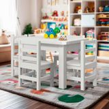 Mesa Infantil Para Desenhar Com 4 Cadeiras Branco Safion Shop Jm