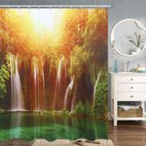 3d Cachoeira Paisagem Impermeável Chuveiro Cortina Banheiro S
